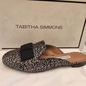 Tabitha Simmons Black Embroidered Mules. NIB. Size EU 36/US 5.5